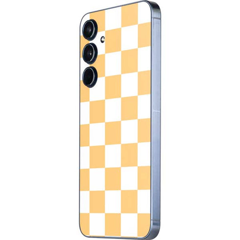 Yellow and White Checkerboard Galaxy A35 5G Skin